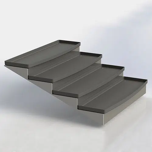 A 3 d image of the bottom part of a staircase.